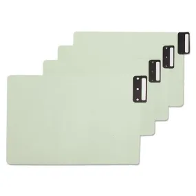 100% Recycled End Tab Pressboard Guides With Metal Tabs, 1-3-cut End Tab, Blank, 8.5 X 14, Green, 50-box