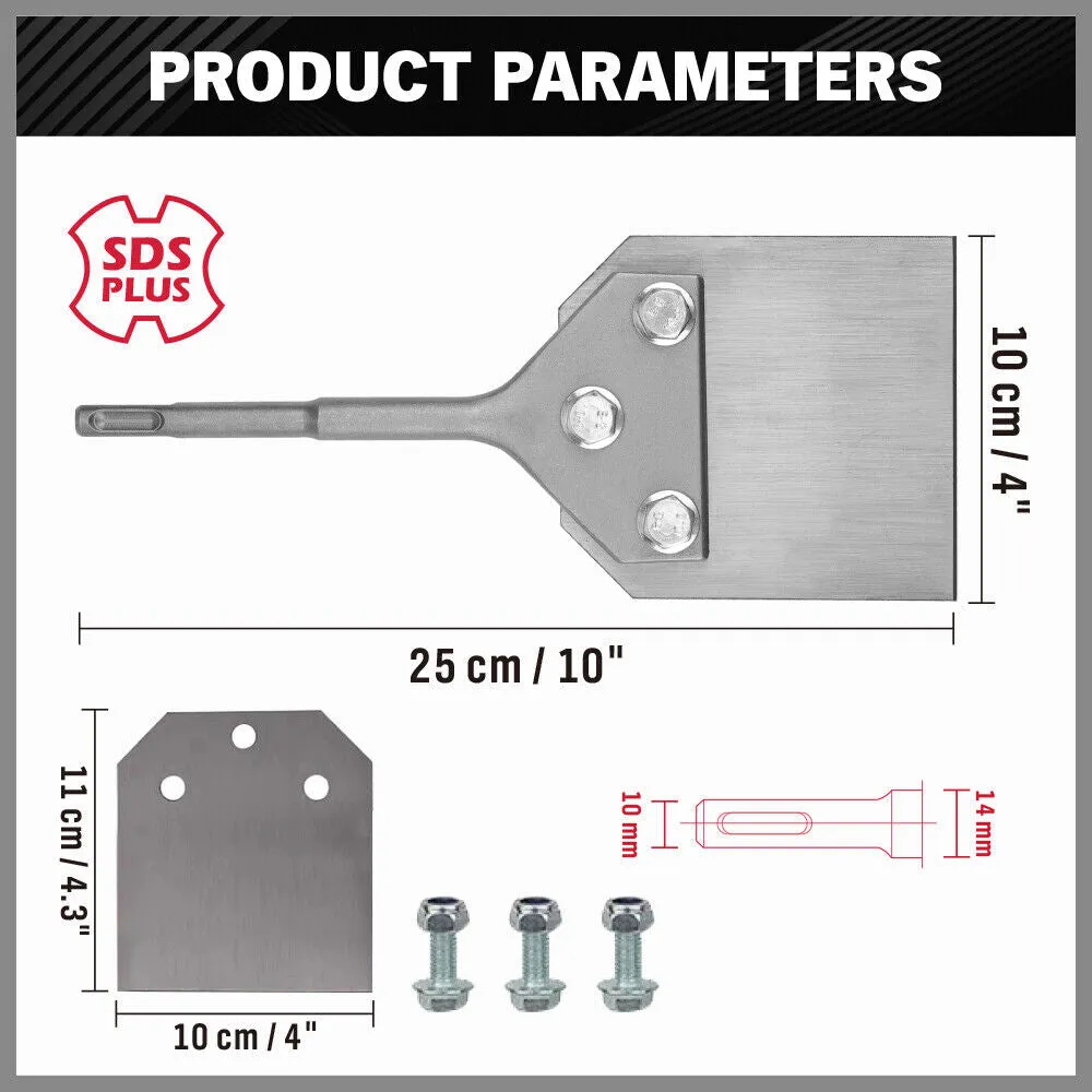 10cm Wide SDS Plus Floor Scraper with 2 Blades – Firecore