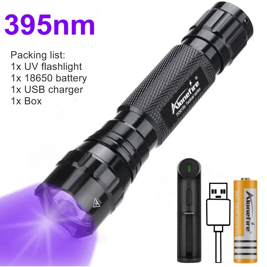 10W High Bright UV LED Flashlight 365nm/395nm Invisible Ink Marker Cat Dog Urine Tinea Ore Money Scorpion Fluorescence Light