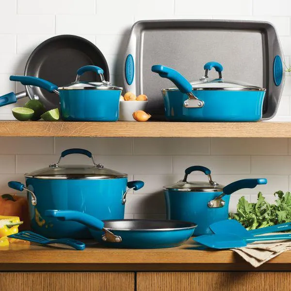 14-Piece Classic Brights Nonstick Cookware Set