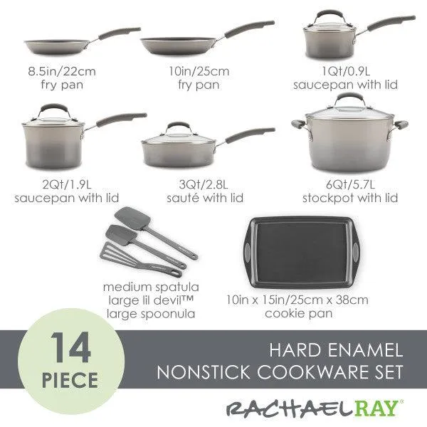 14-Piece Classic Brights Nonstick Cookware Set