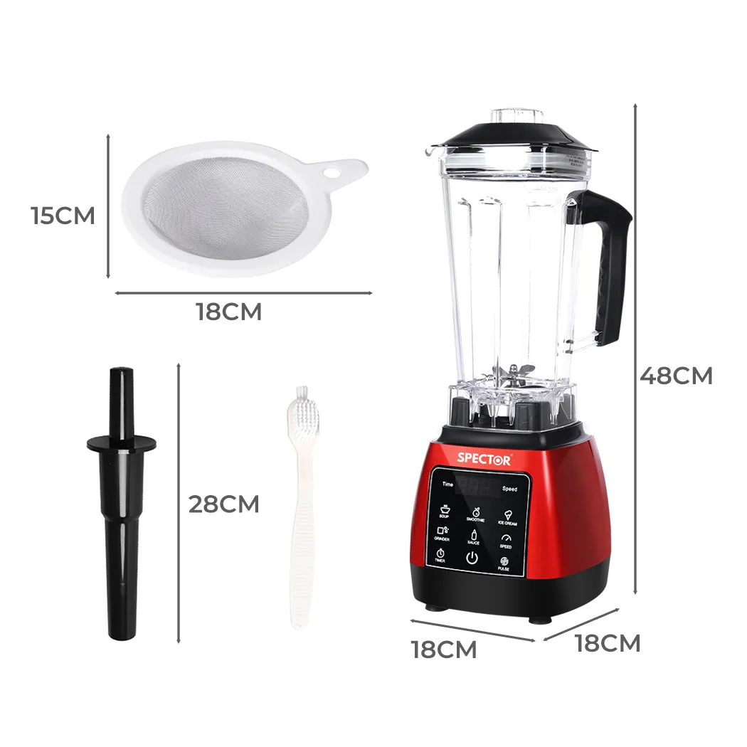 2L Commercial Blender Mixer Food Processor Kitchen Juicer Smoothie Ice Crush Red