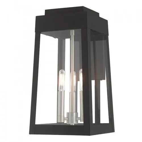 3 Lt Black Wall Lantern