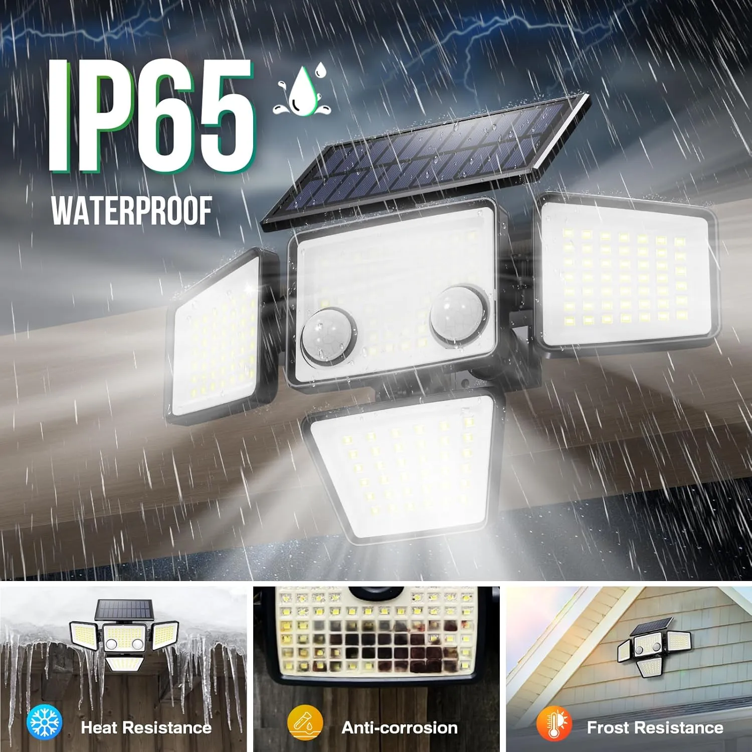 4 Heads IP65 Waterproof Powered Security Flood Lights