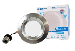 4 in. LED Recessed Downlight Retrofit Light Fixture in Nickel, 3000K