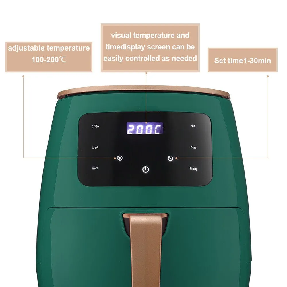 4 Litre Air Fryer with Non-stick Basket and Digital Screen Control