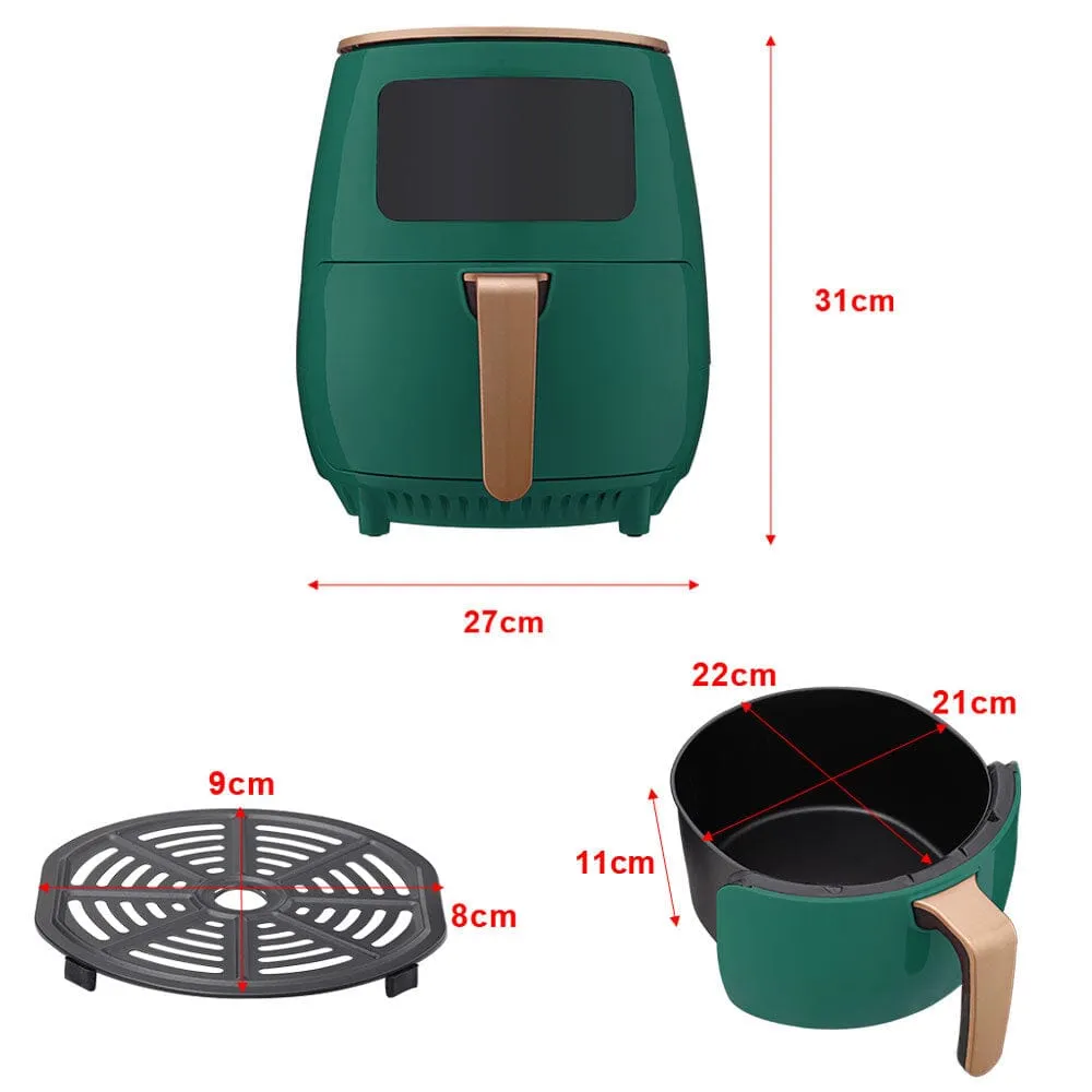 4 Litre Air Fryer with Non-stick Basket and Digital Screen Control