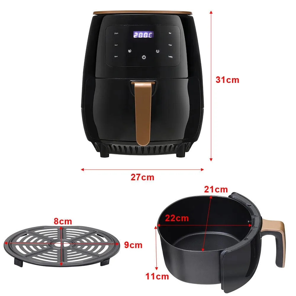 4 Litre Air Fryer with Non-stick Basket and Digital Screen Control