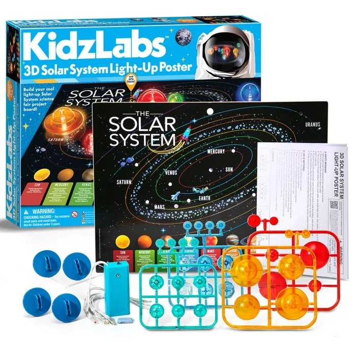 4M KidzLabs 3D Solar System Light-Up Poster