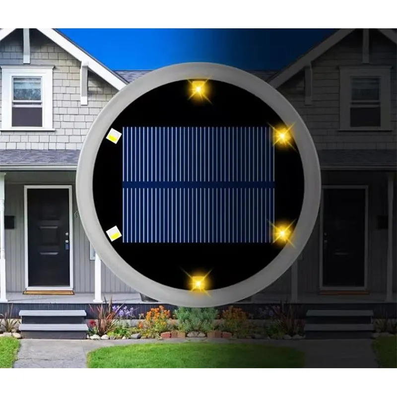 4Pcs Solar Rechargeable Garden Buried Lights Outdoor Decoration