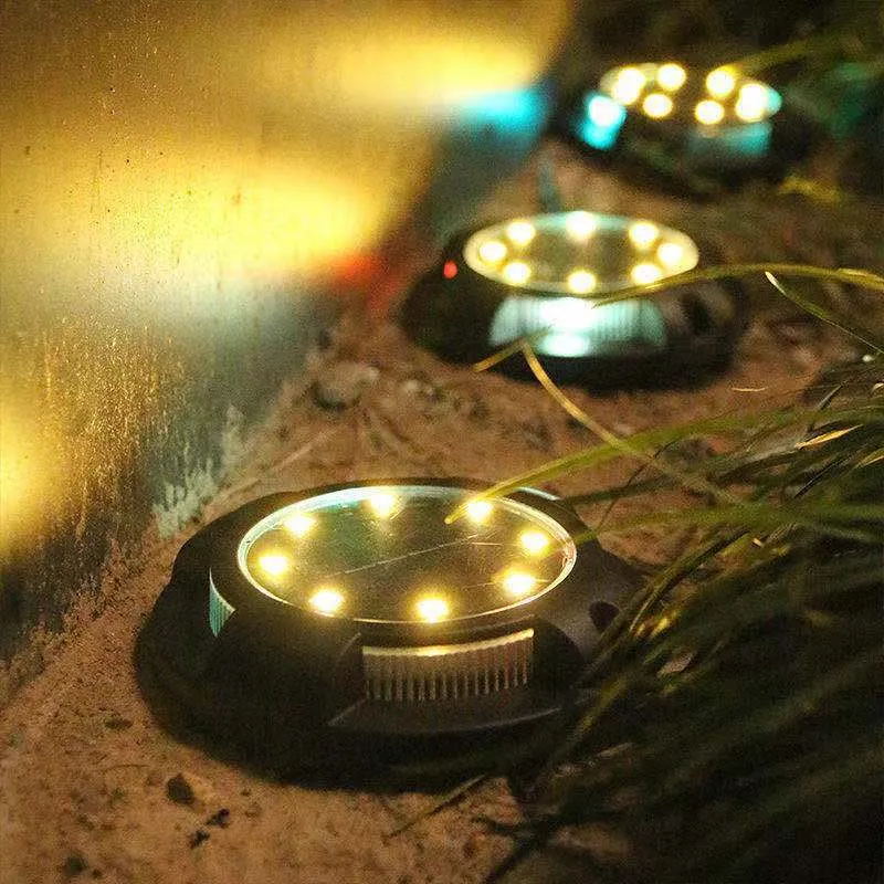 4Pcs Solar Rechargeable Garden Buried Lights Outdoor Decoration