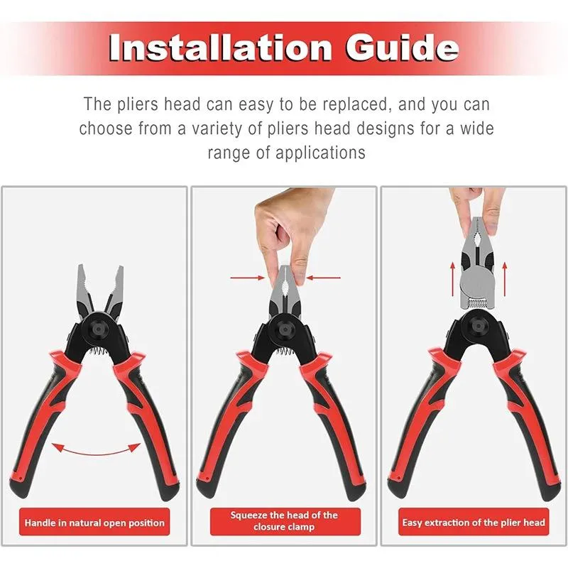 5 IN 1 Multifunctional Pliers Set Quick Change Pliers Head with Wire Pliers