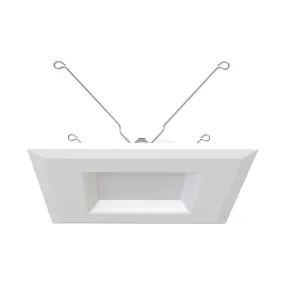 6 inch R34 Square Retrofit LED Can Light, 10 Watts, 900lm, Selectable 2700K to 5000K, Baffle Trim