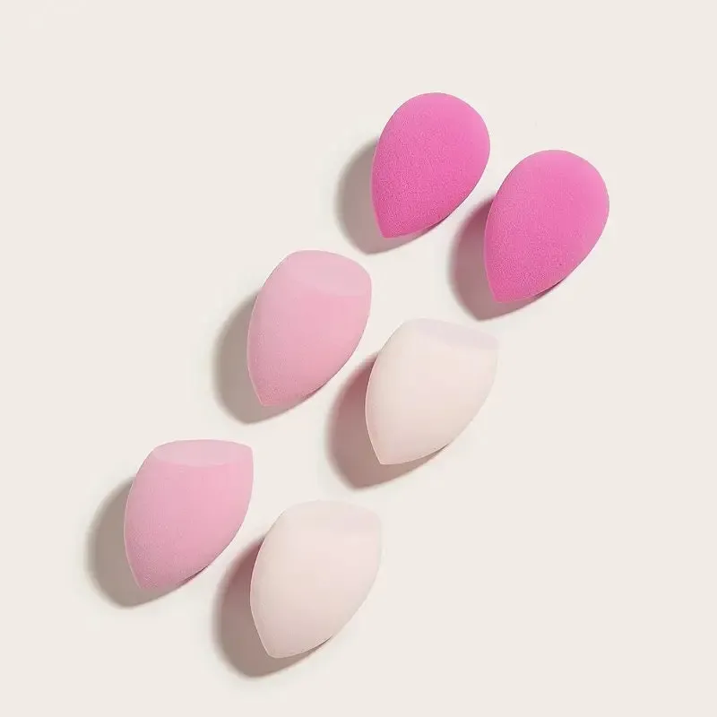 6 Pcs Makeup Sponges Set Including 2 Pcs Water Drop Shaped And 4 Pcs Slanted Cut Makeup Sponge Blender For Cream Powder And Liquid