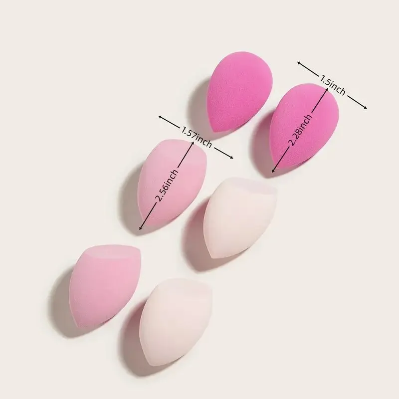 6 Pcs Makeup Sponges Set Including 2 Pcs Water Drop Shaped And 4 Pcs Slanted Cut Makeup Sponge Blender For Cream Powder And Liquid