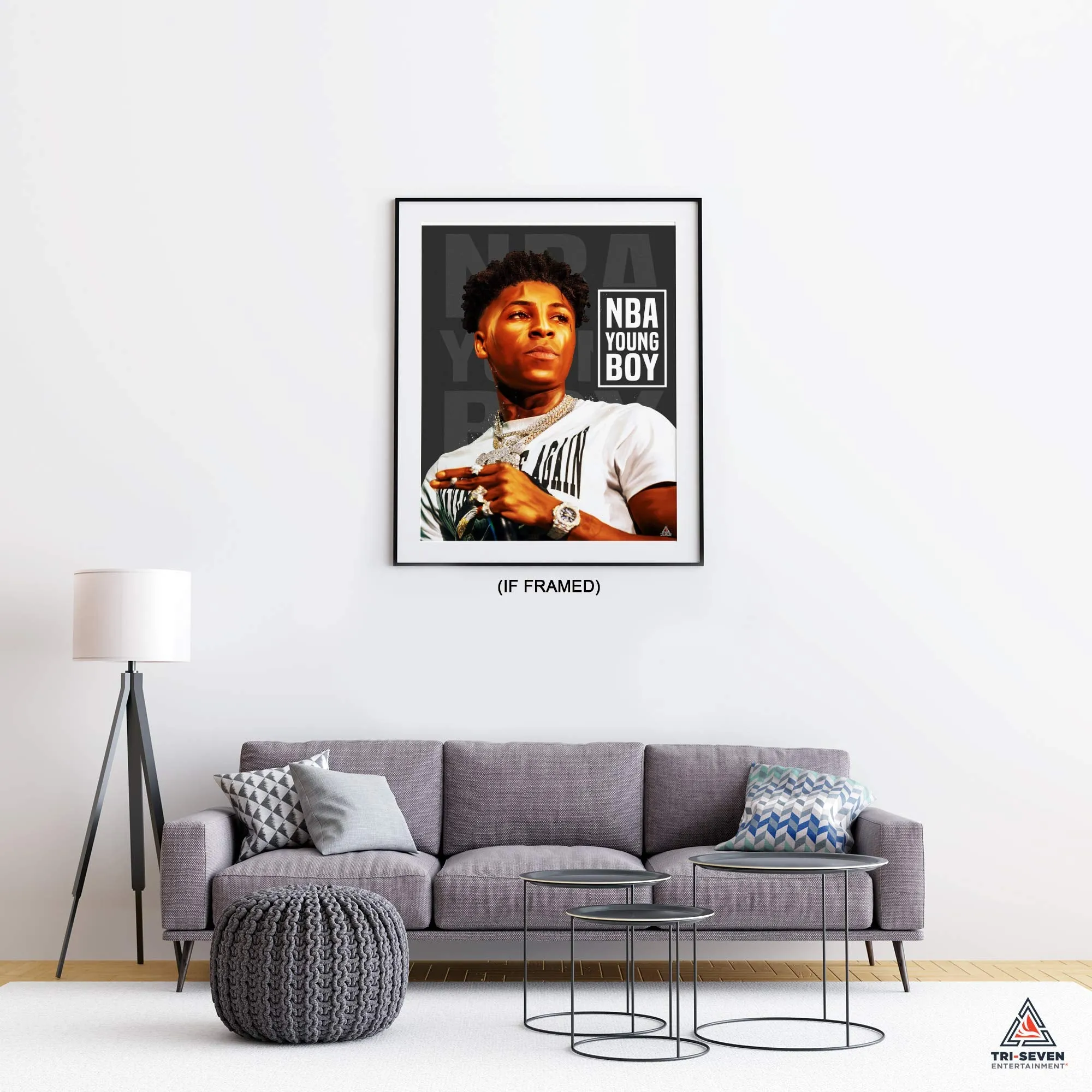 777 Tri-Seven Entertainment (18x24 NBA YoungBoy Poster Never Broke Again Wall Art Print, Multi-Color