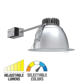 8 Inch LBR Commercial LED Recessed Light, 25 Watts, 1000|1500|2000 Lumens, Selectable CCT