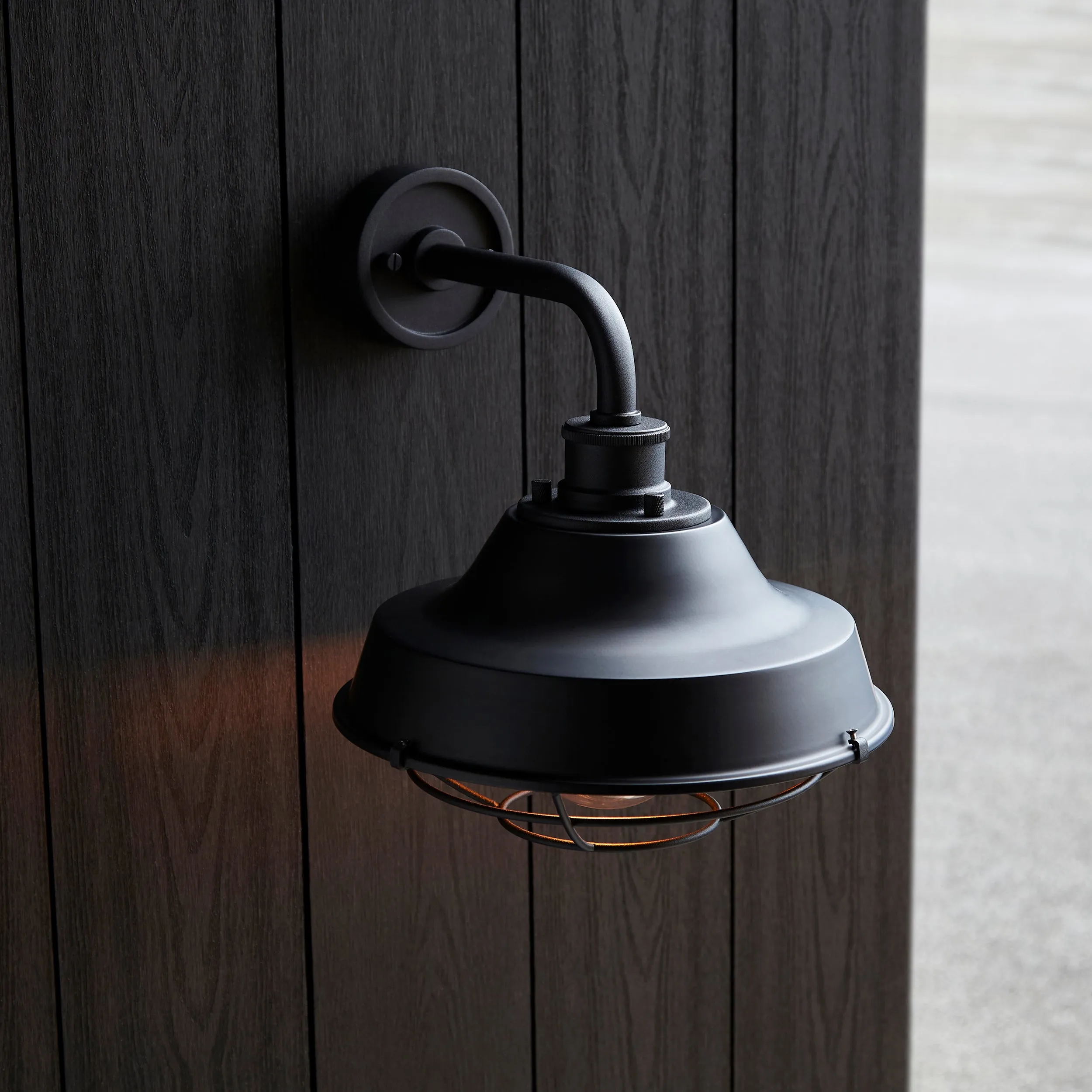 Amos Pontus Outdoor Wall Light Textured Black