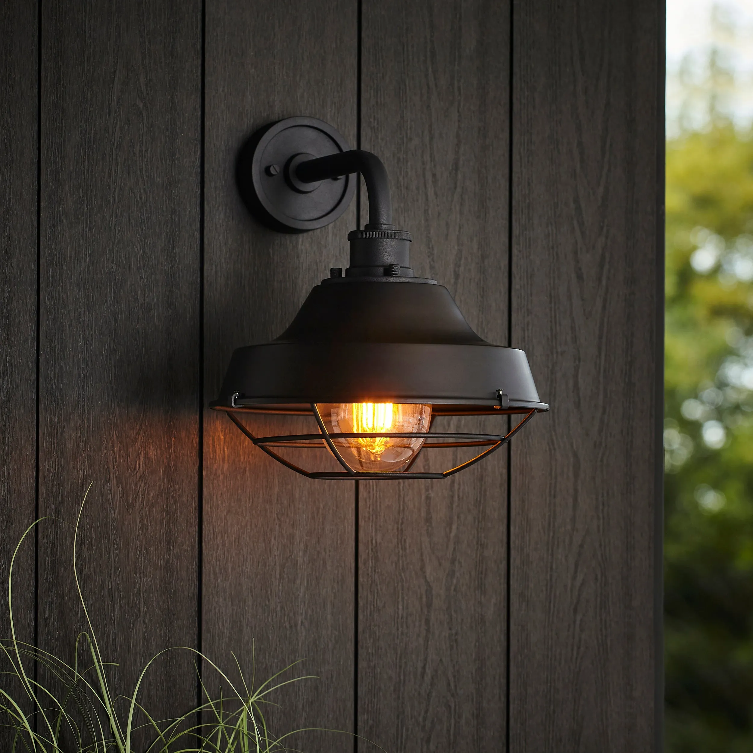 Amos Pontus Outdoor Wall Light Textured Black