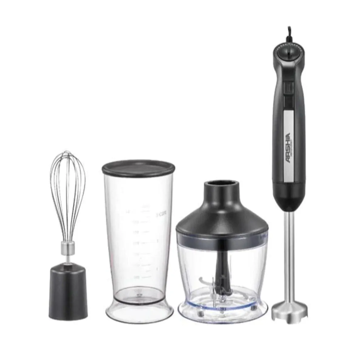 Arshia 2567-Hb151- B 3In1 Hand Blender 600 Watt 2 Speed 800 Ml Black