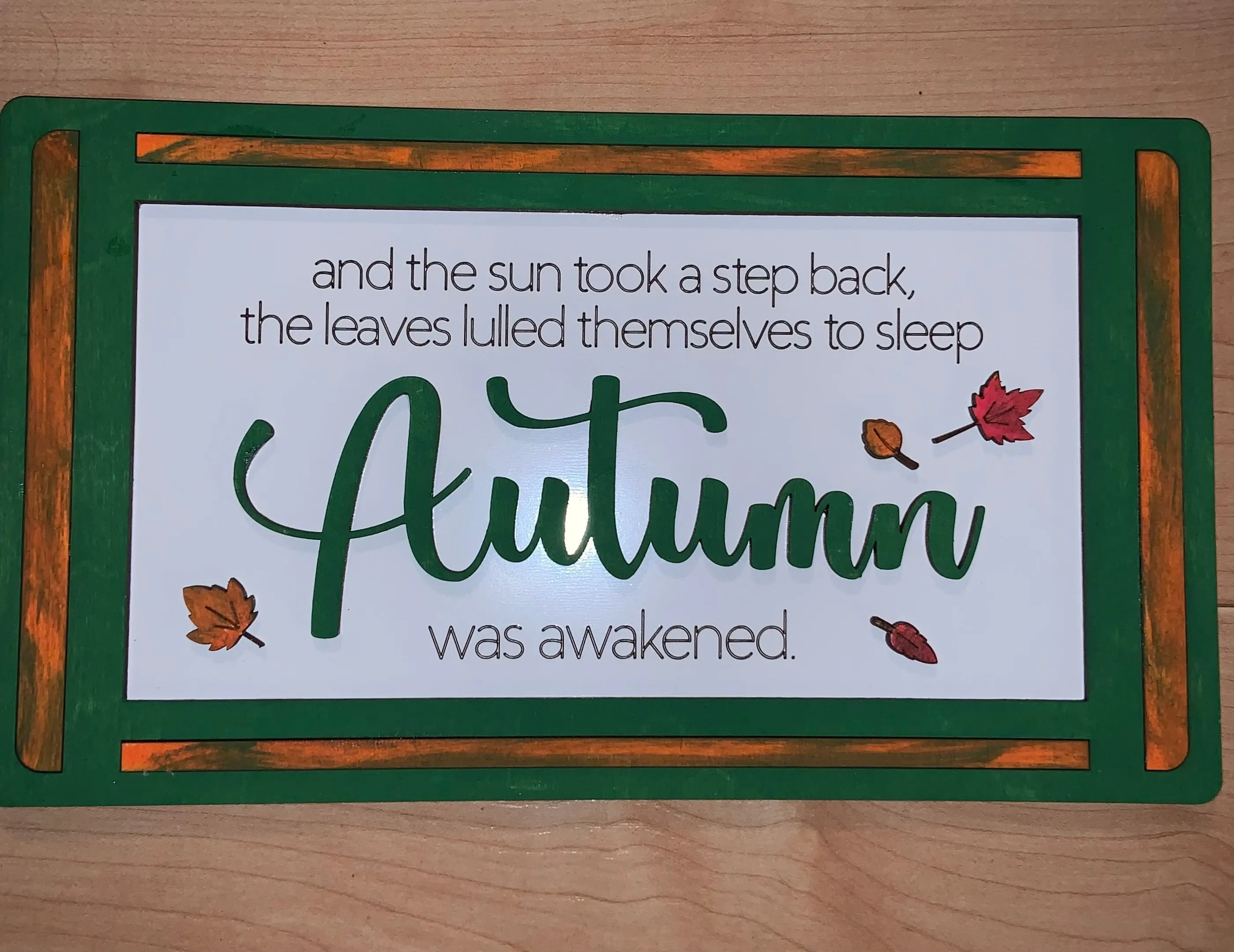 Autumn Awakened Layered Sign SVG Laser Ready File Glowforge