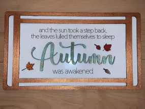 Autumn Awakened Layered Sign SVG Laser Ready File Glowforge