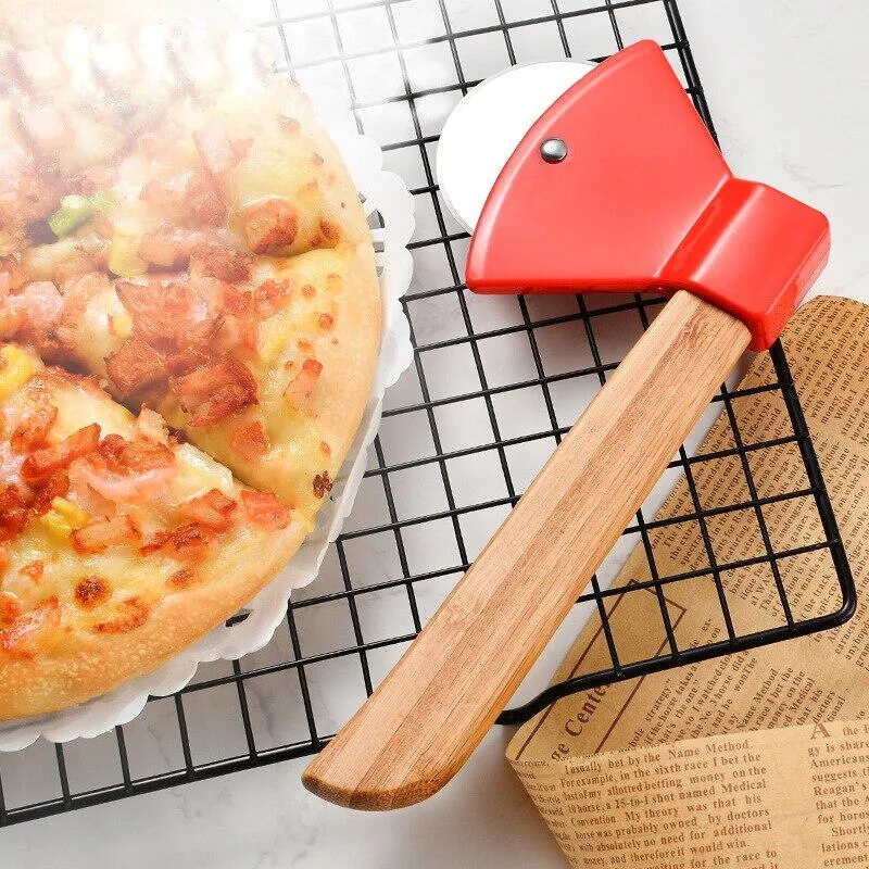 Ax Bamboo Handle Pizza Cutter