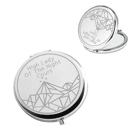 BAUNA Acotar Gifts SJM Books Compact Mirror High Lady of The Night Court Bookish Gifts for Book Lover Mirror (Night Mirror Steel Color)