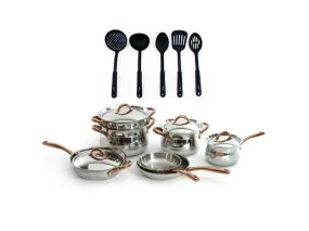 BergHOFF Ouro Gold 16Pc 18/10 Stainless Steel Cookware Set with SS Lids