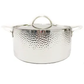 BergHOFF Vintage Tri-Ply 18/10 Stainless Steel 9.5" Stockpot 5.75qt. with Lid, Hammered