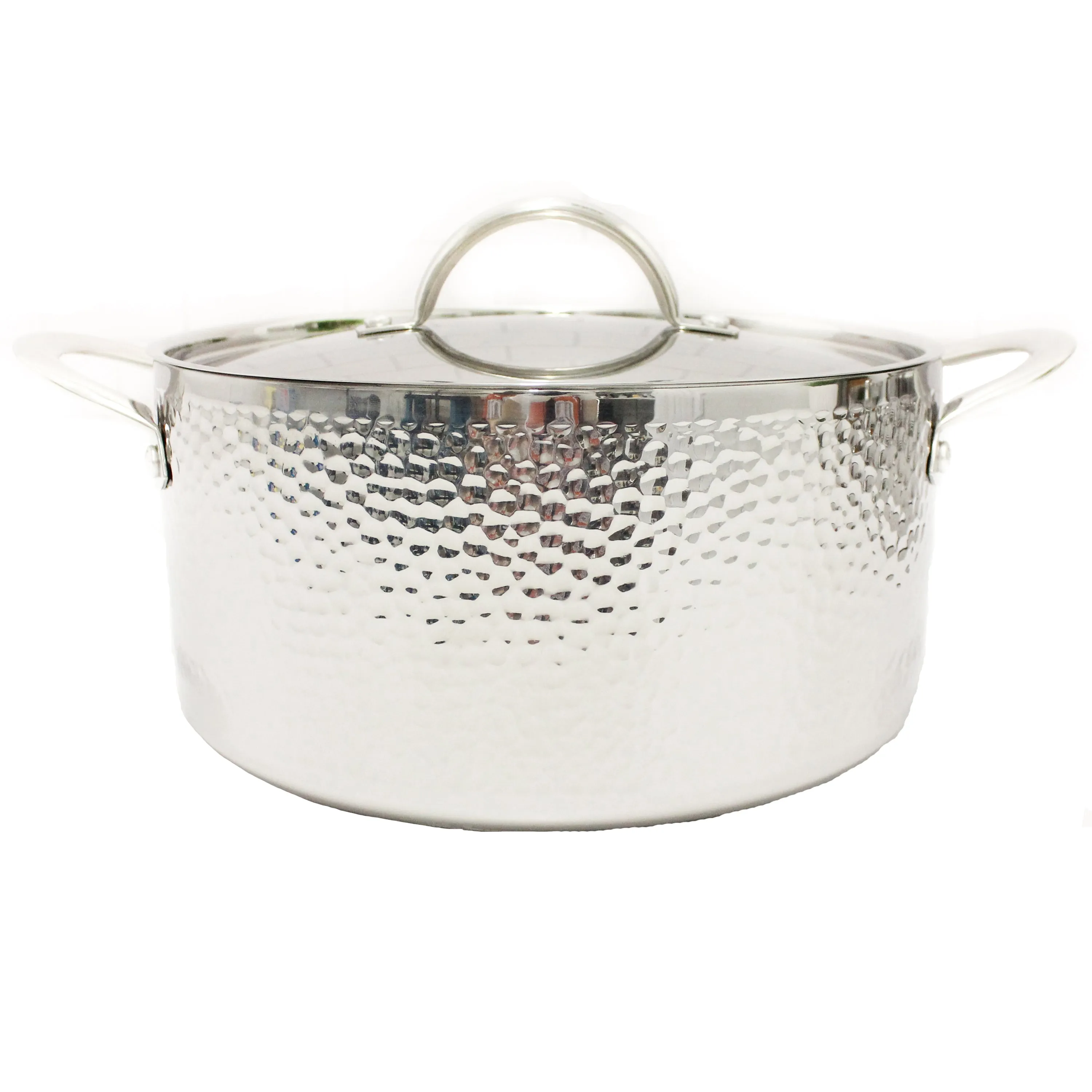 BergHOFF Vintage Tri-Ply 18/10 Stainless Steel 9.5" Stockpot 5.75qt. with Lid, Hammered