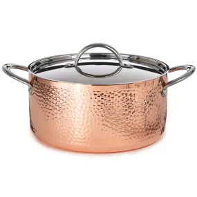 BergHOFF Vintage Tri-Ply Copper 9.5" Stockpot 5.75qt. with Lid, Hammered