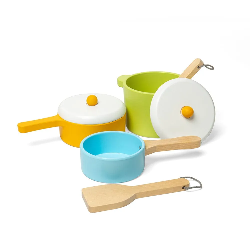 Bigjigs Toys Wooden Pots & Pans