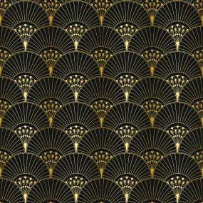 Black and Gold Fabric Number 3, Cotton or Fleece, 3919