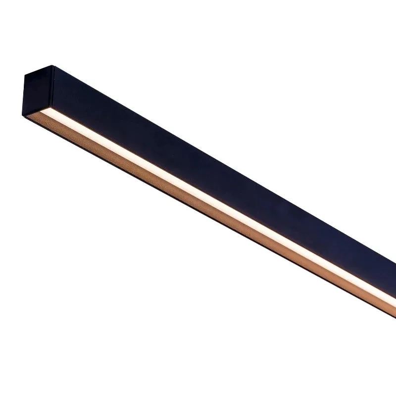 Black Recessed Strip Linear Pendant | Integrated Power Cord | Assorted Sizes