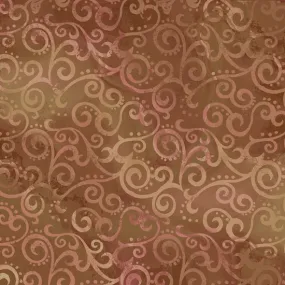 Blender Fabric, Brown 14, QT Ombre Scroll Brown Sable 4934