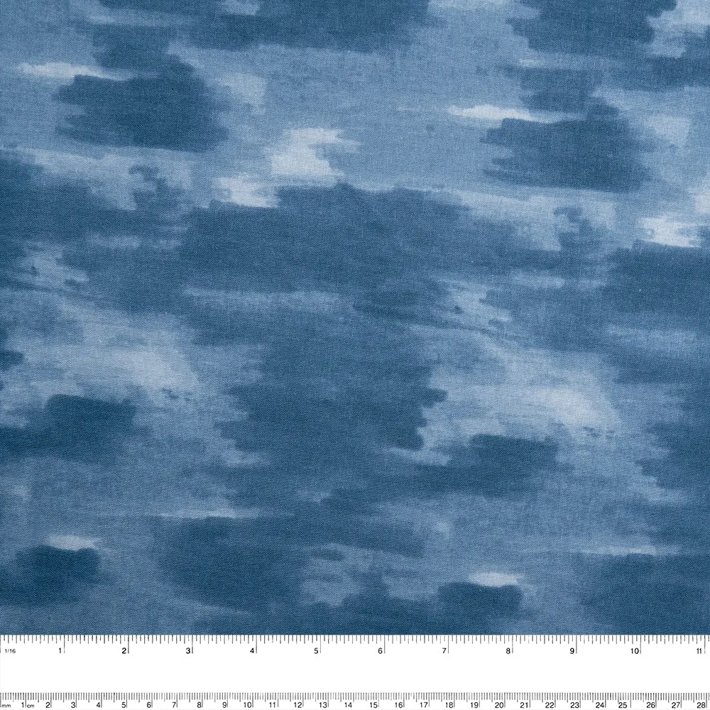 Blenders Cotton Print - Brush stroke - Denim blue