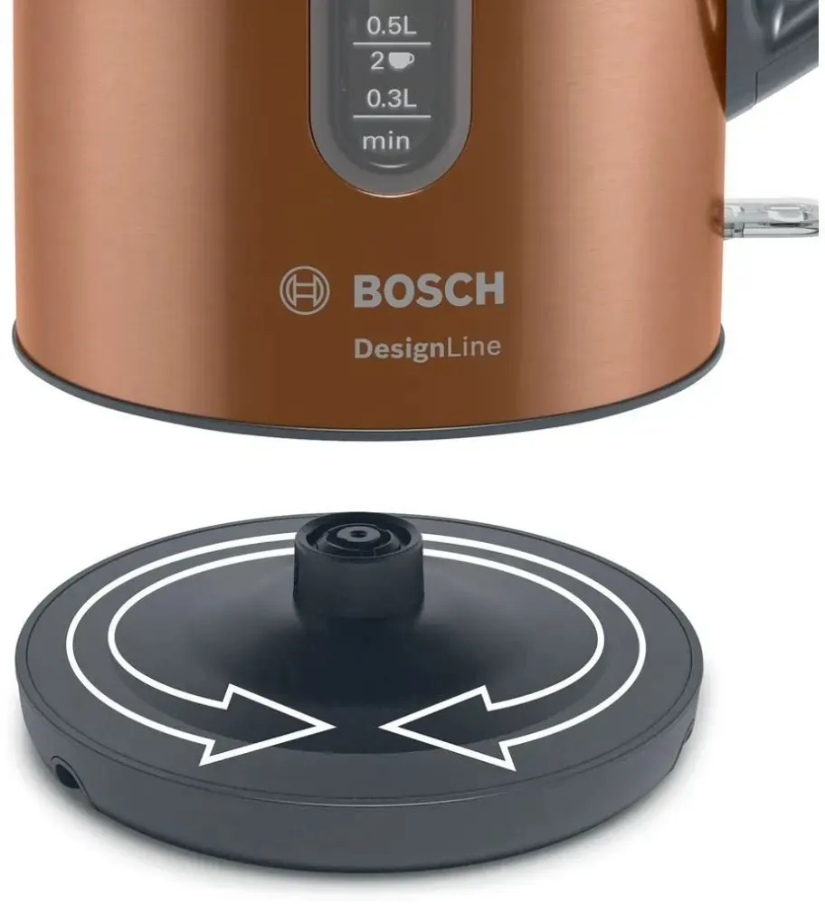 Bosch TWK4P439GB 1.7L 3000W Traditional Kettle, Copper