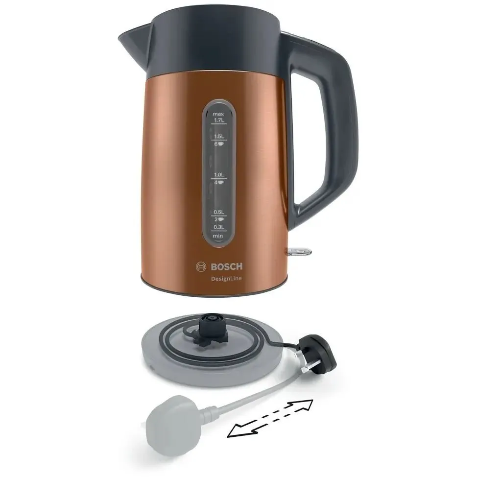 Bosch TWK4P439GB 1.7L 3000W Traditional Kettle, Copper