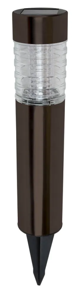 Boston Harbor Solar Bollard Light, Ni-Mh Battery, AA Battery, 2-Lamp, Metal and Glass Fixture, Bronze :PK 4: QUANTITY: 1