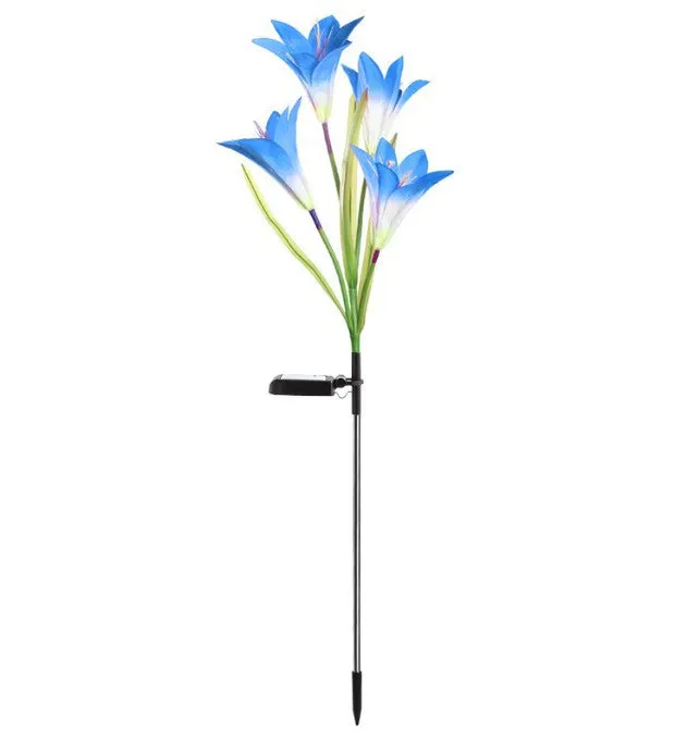 Bulk 27" Solar Outdoor Flower Faux Lily with Bulb Lights Wholesale