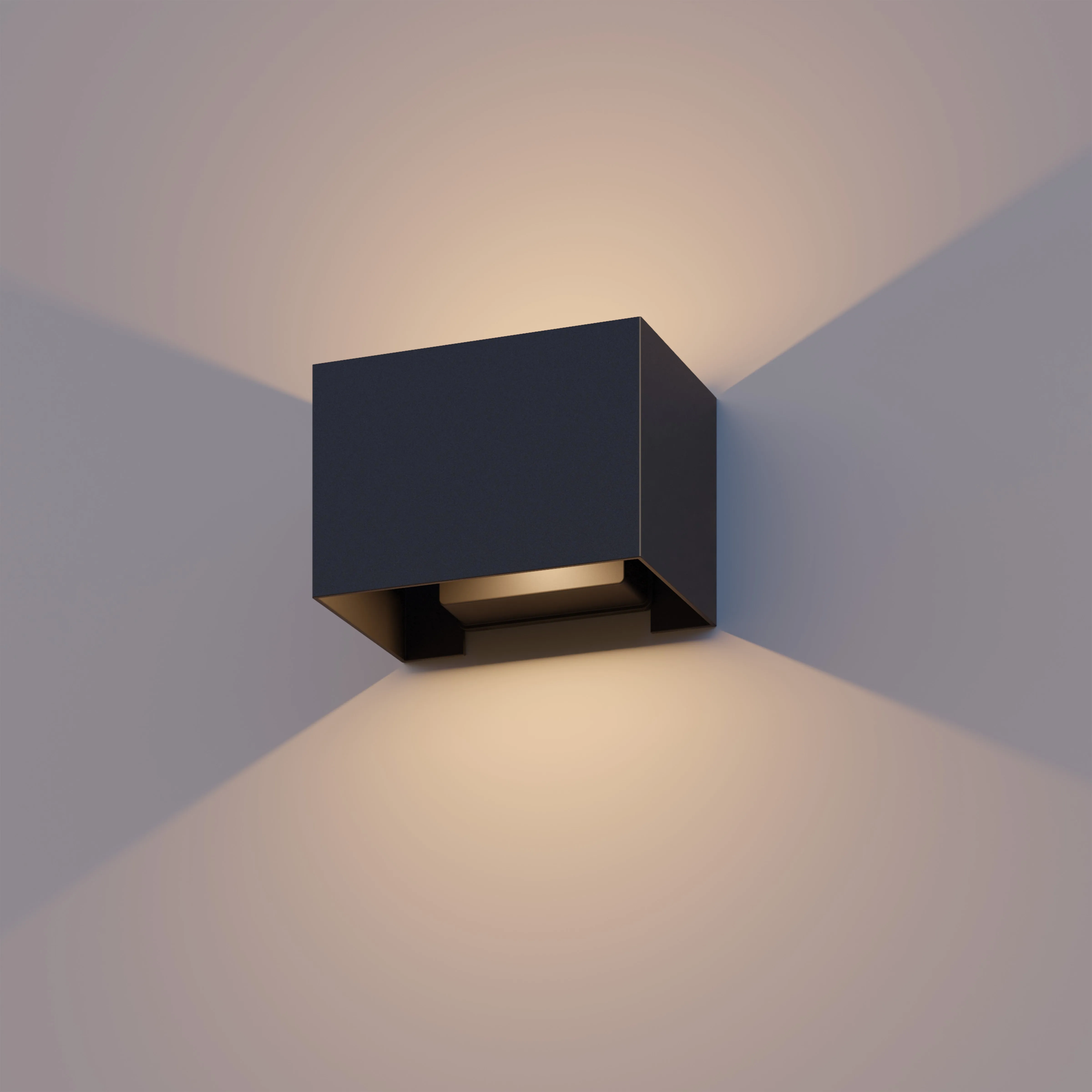 Calex LED Wall Lamp Rectangle Venice - Up&Down - Black - Warm White Light - 7W