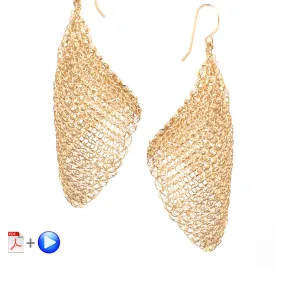 Calla Lily Wire Crochet Earrings Pattern, wire crochet VIDEO tutorial , jewelry making instructions