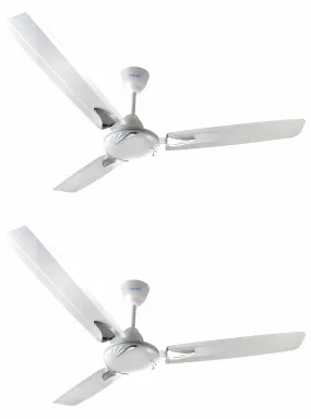 Candes Lynx Ceiling Fans For Home 1200Mm / 48 Inch | Bee 3 stars Rated, High Air Delivery, Noiseless & Energy Efficient | 1 1 Years Warranty | White, Pack Of 2