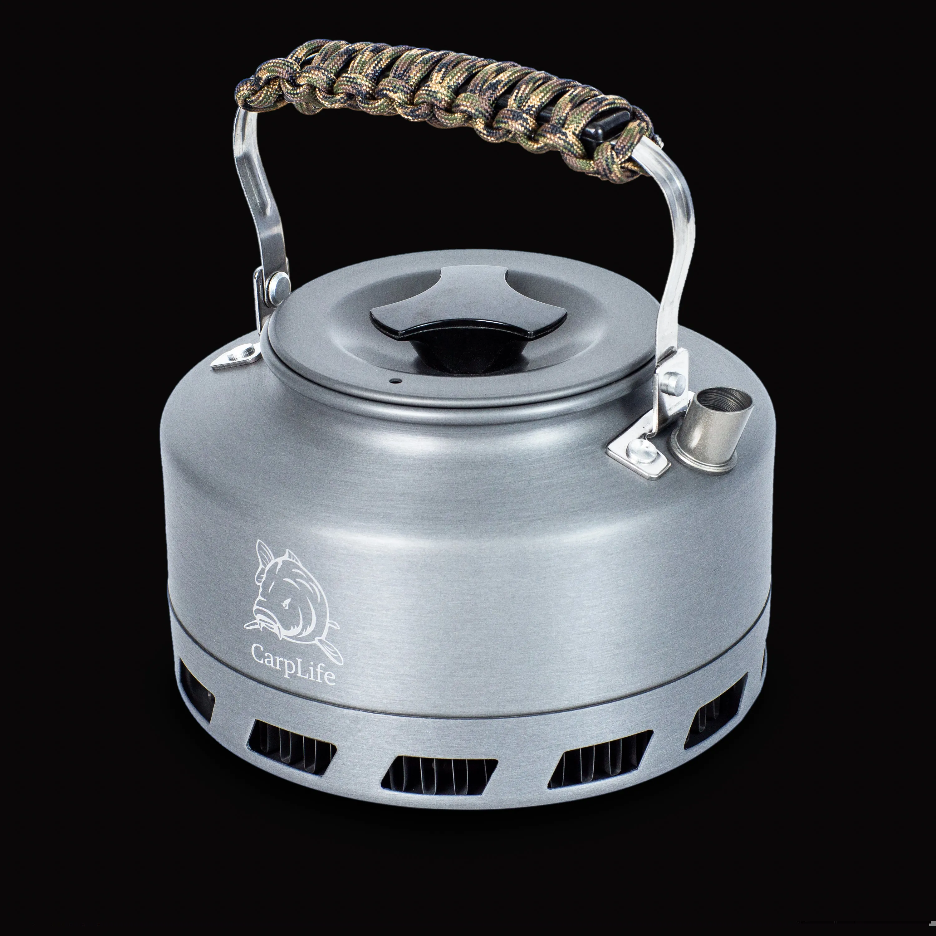 CarpLife Rapid Boil Kettle 1.1L - Black Paracord