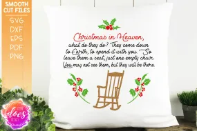 Christmas In Heaven - Chair Poem - Circle SVG File