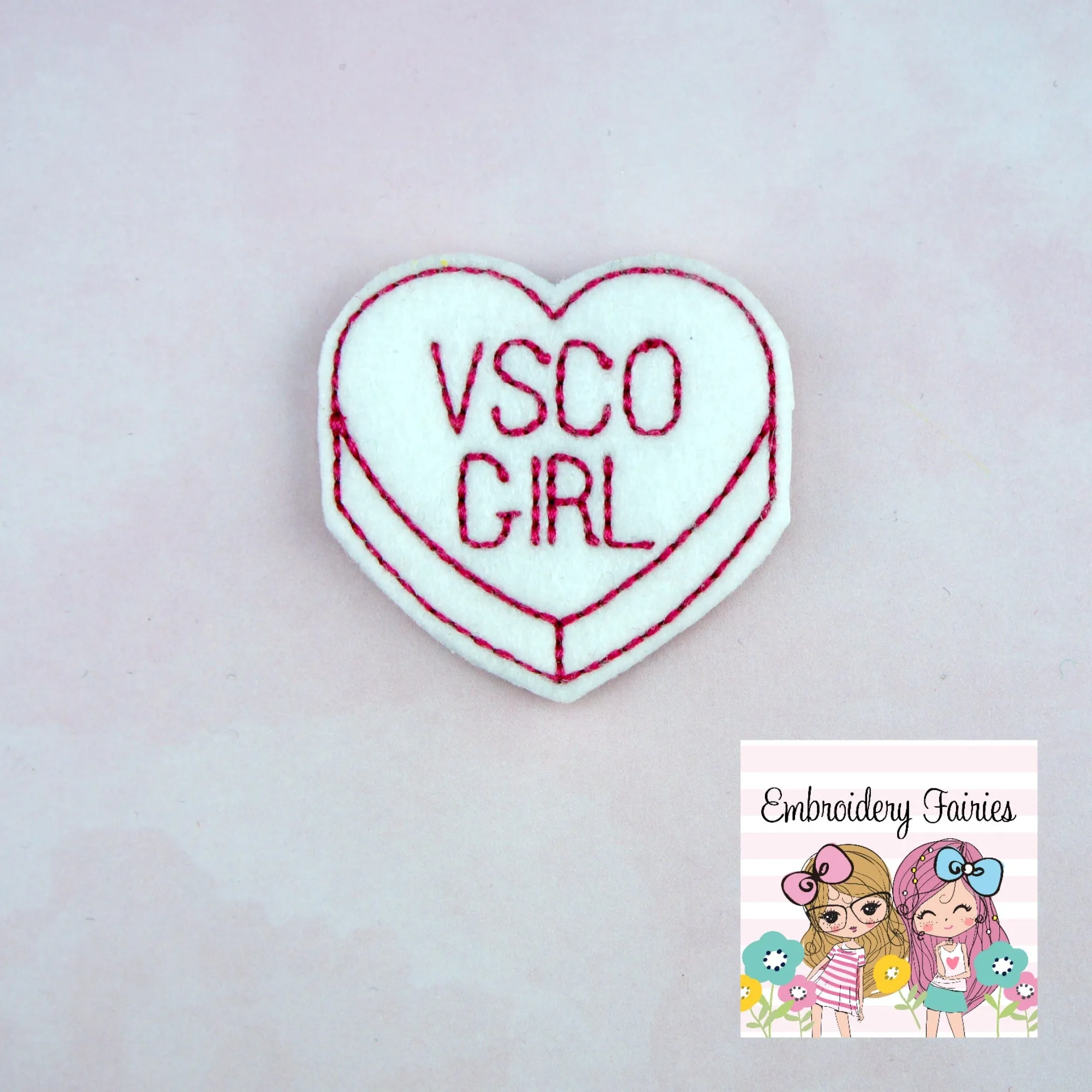 Conversation Heart VSCO Girl Feltie Design