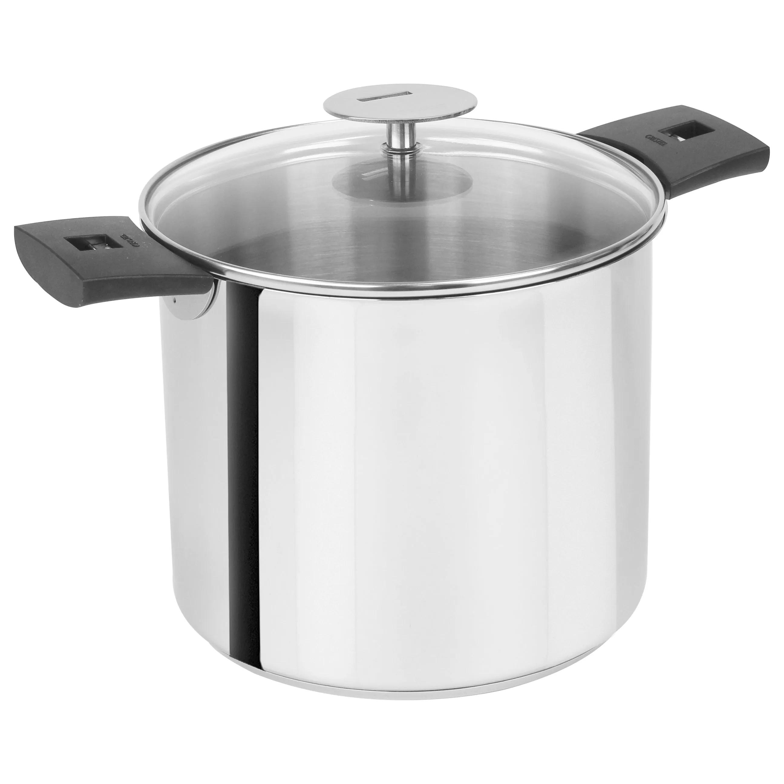 Cristel Detachable Handle 7.5-Quart Stockpot With Domed Glass Lid