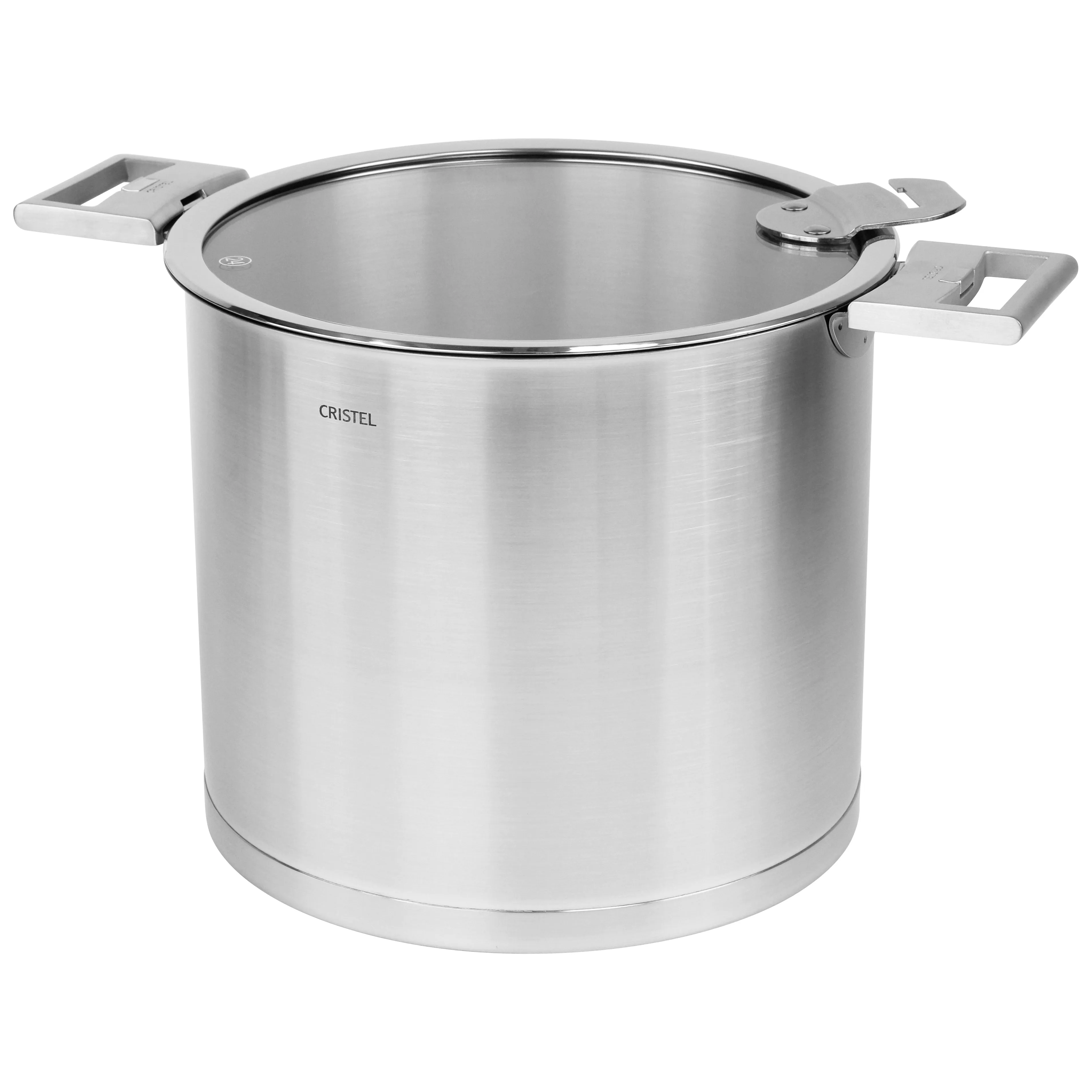 Cristel Strate Detachable Handle 10-Quart Stockpot With Flat Glass Lid