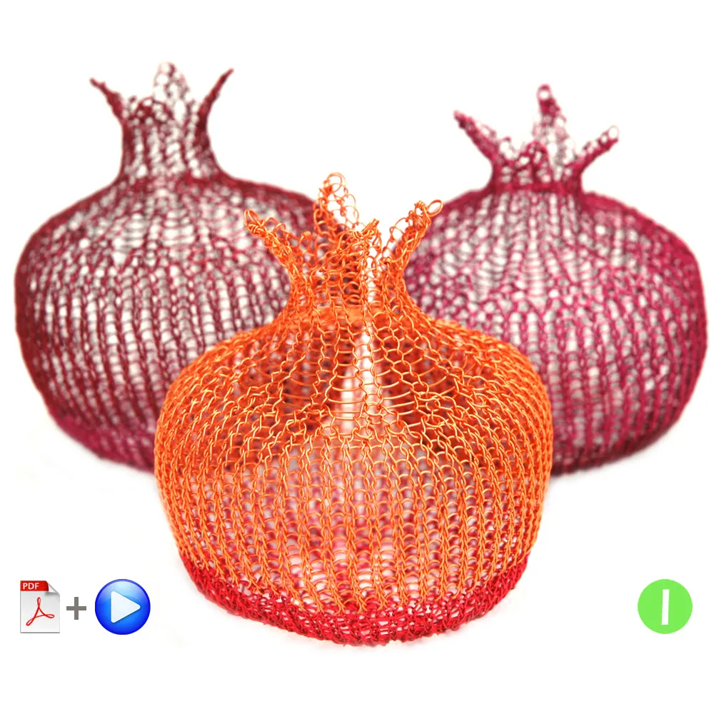 Crochet a decorative wire pomegranate - Learn to with wire home decor